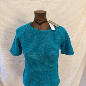 Chico's Vibrant Blue Short Sleeve Sweater